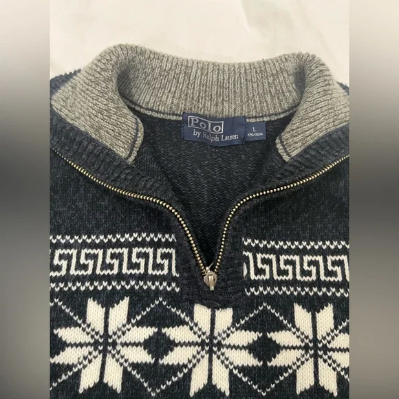 Ralph Lauren Men's Quarter Zip-Up Sweater - Picture 2 of 3